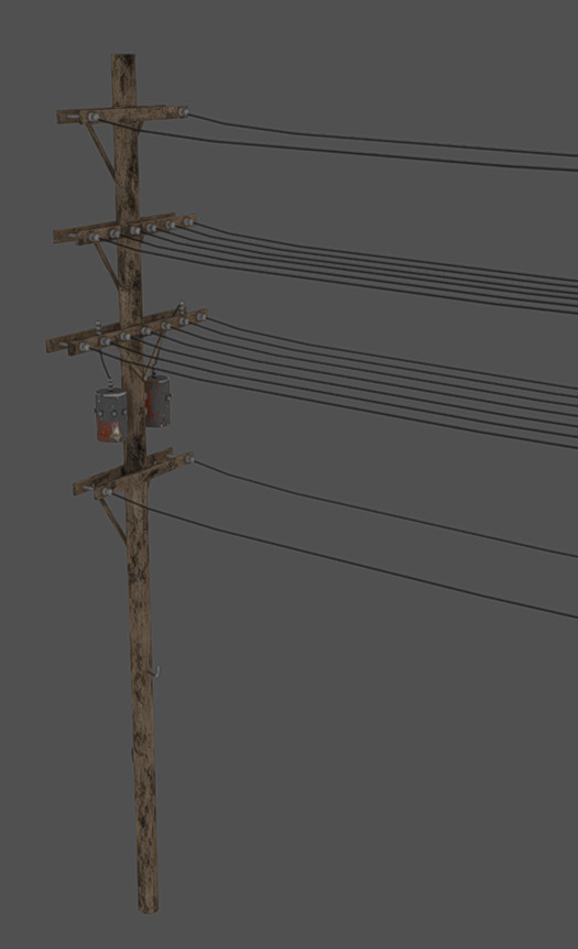 Light Pole Low-poly 3D model_2