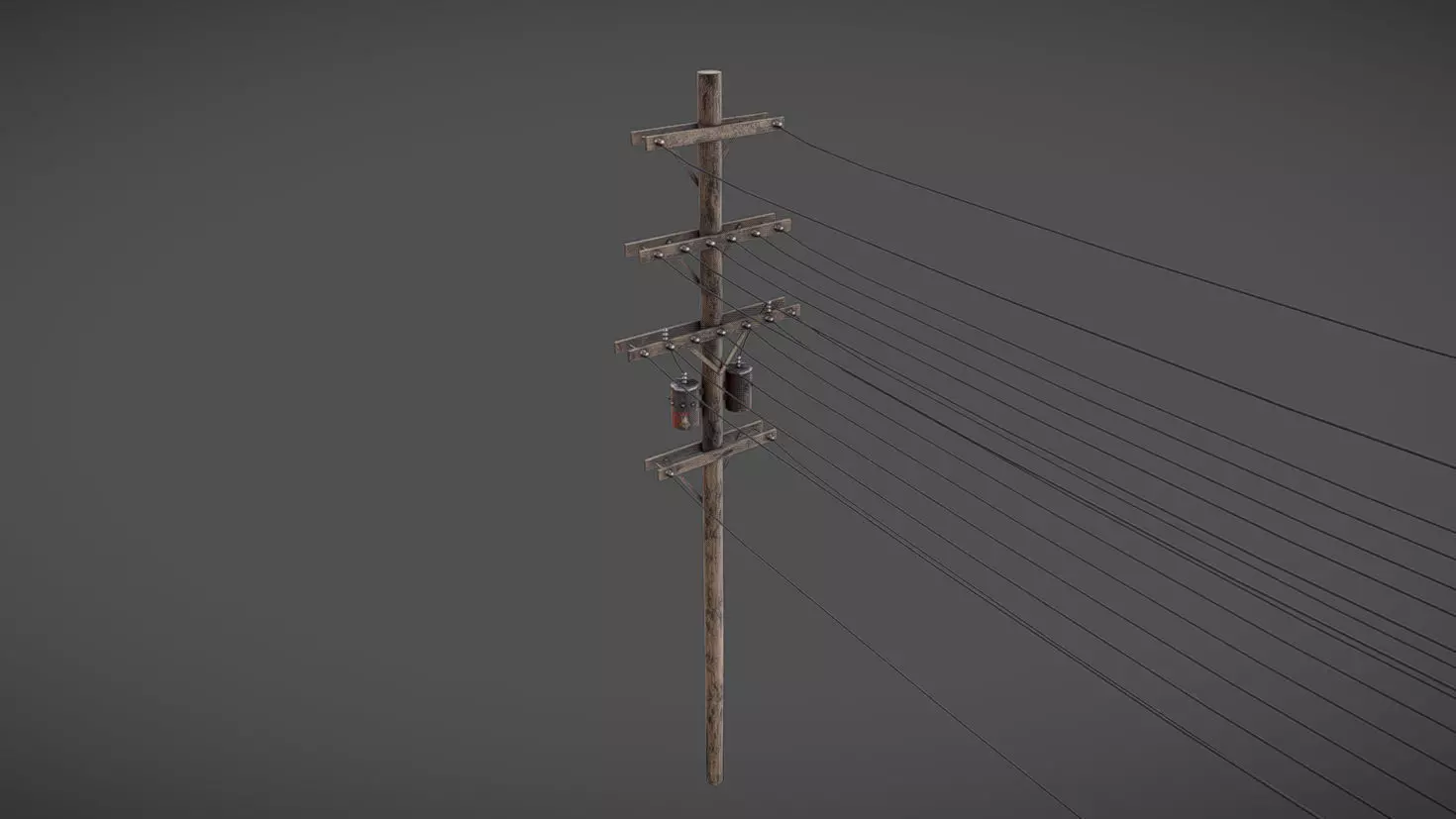 Light Pole Low-poly 3D model_0