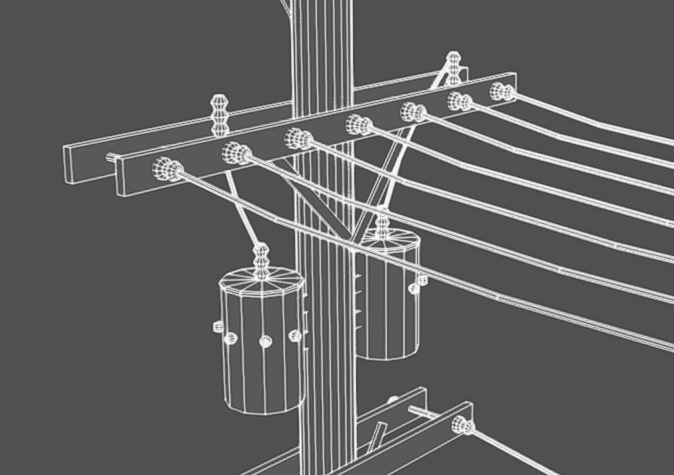 Light Pole Low-poly 3D model_13