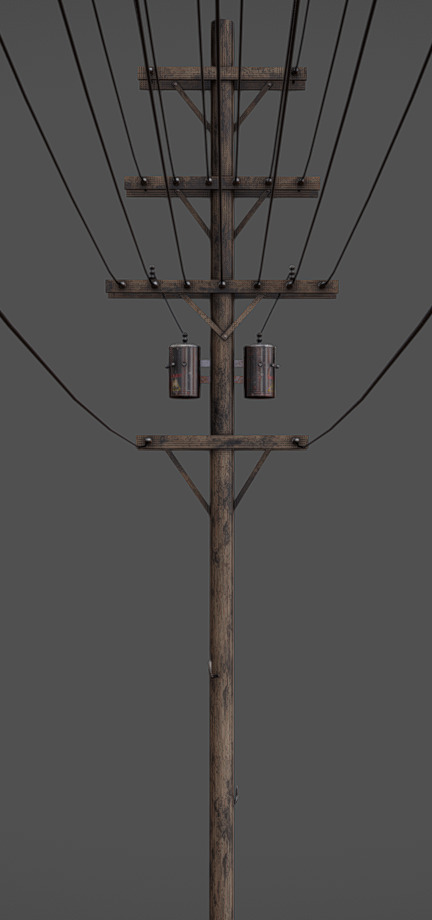 Light Pole Low-poly 3D model_5