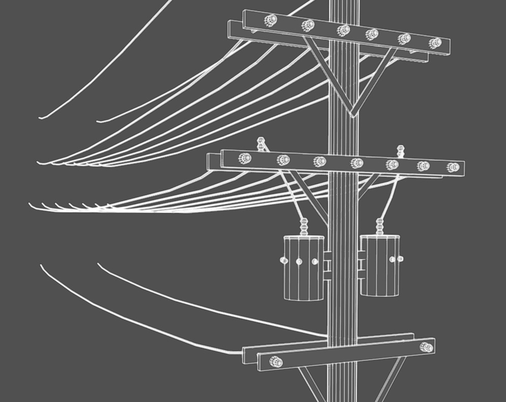 Light Pole Low-poly 3D model_15