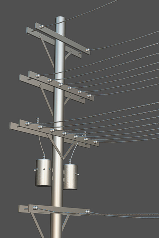 Light Pole Low-poly 3D model_11