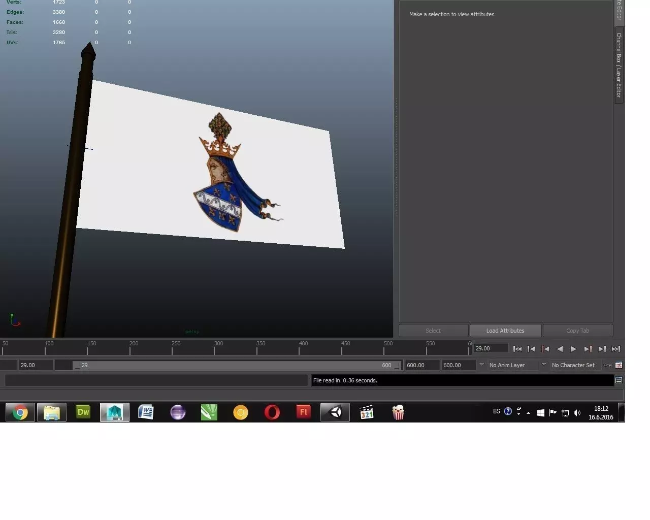 Animated Flag of Bosnian Kingdom 3D model_0