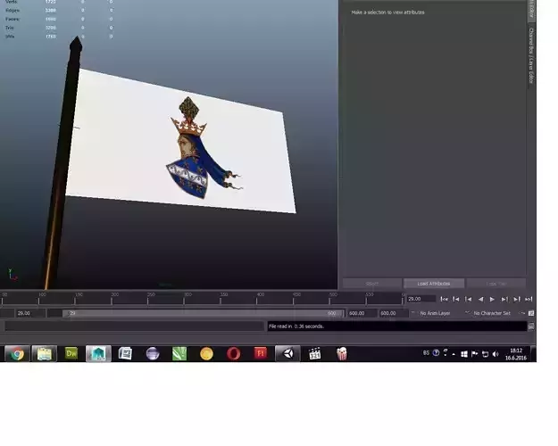 Animated Flag of Bosnian Kingdom 3D model