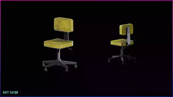 Retro Chair Low-poly 3D model