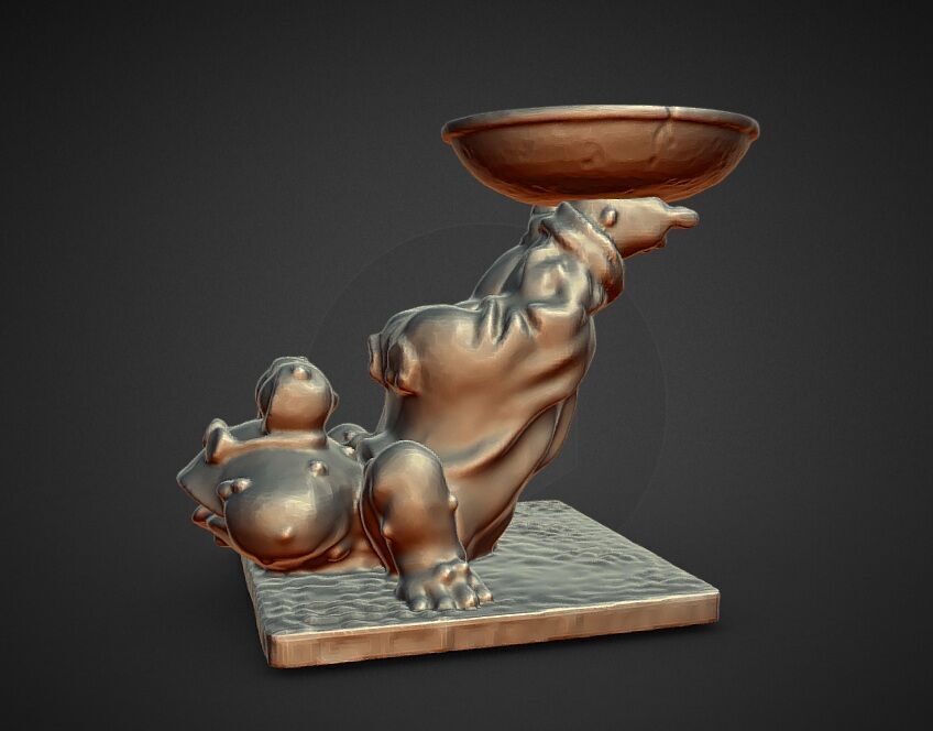 froggy legs in the air plate holder 3D print model_1