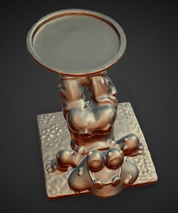 froggy legs in the air plate holder 3D print model_4