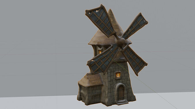Windmill Haven  Low-Poly Stylized 3D Scene for Games Low-poly 3D model