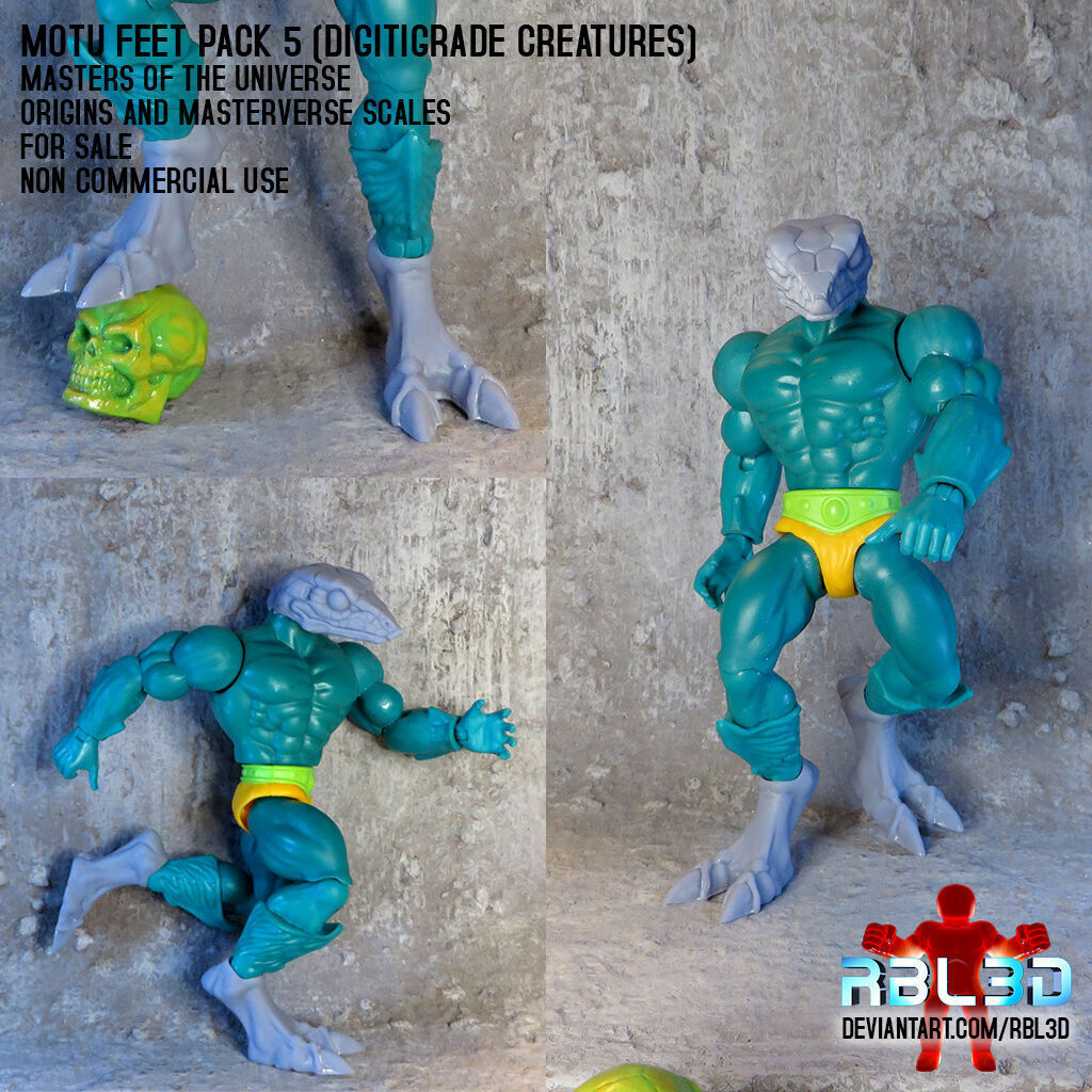  Motu Feet pack 5 Digitigrade creatures 3D print model_3