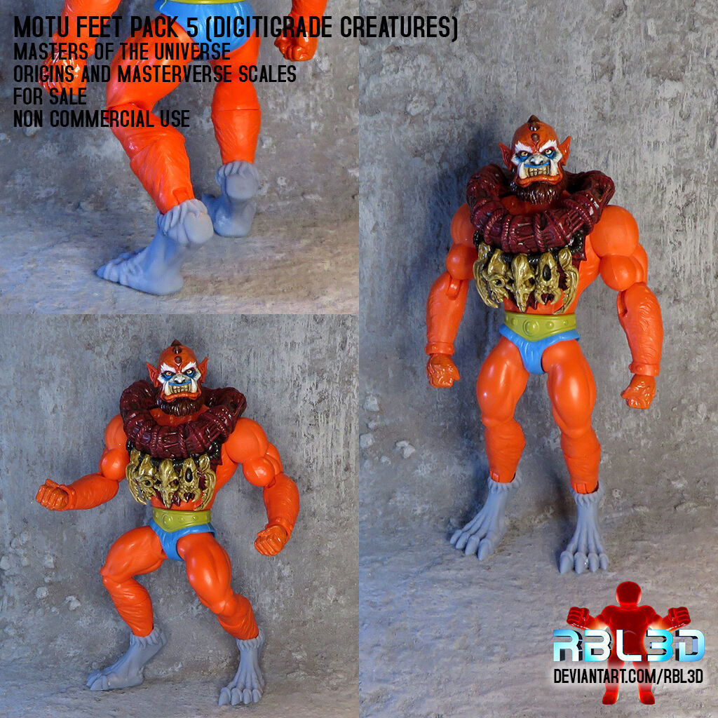  Motu Feet pack 5 Digitigrade creatures 3D print model_2