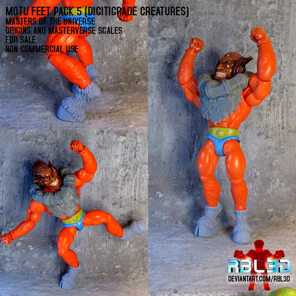  Motu Feet pack 5 Digitigrade creatures 3D print model_5