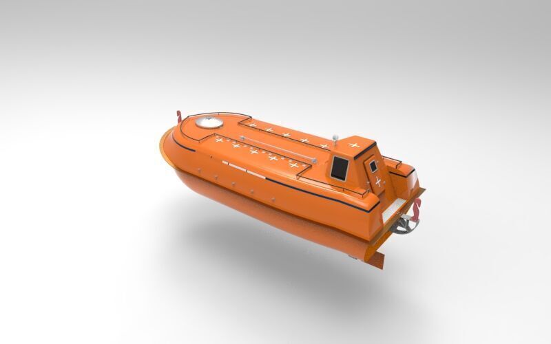 sloop boat Lifeboat 3D print model_4