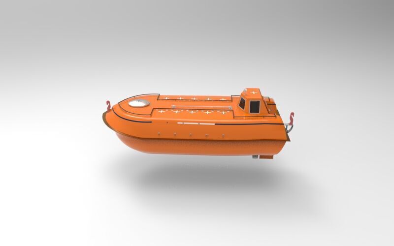 sloop boat Lifeboat 3D print model_3