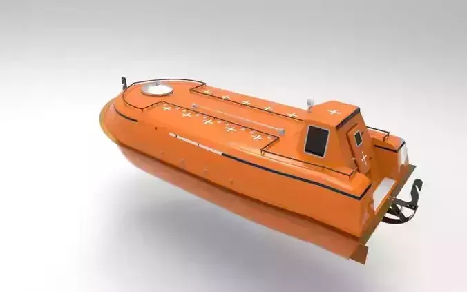 sloop boat Lifeboat 3D print model