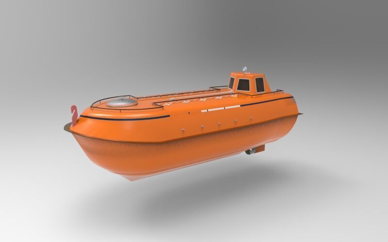sloop boat Lifeboat 3D print model_2