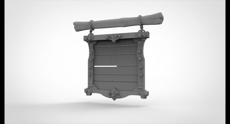 medieval sign 3D print model_1