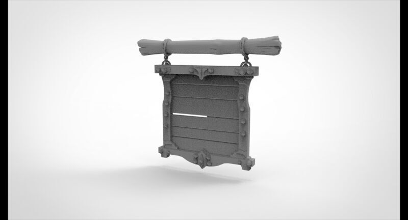medieval sign 3D print model_2