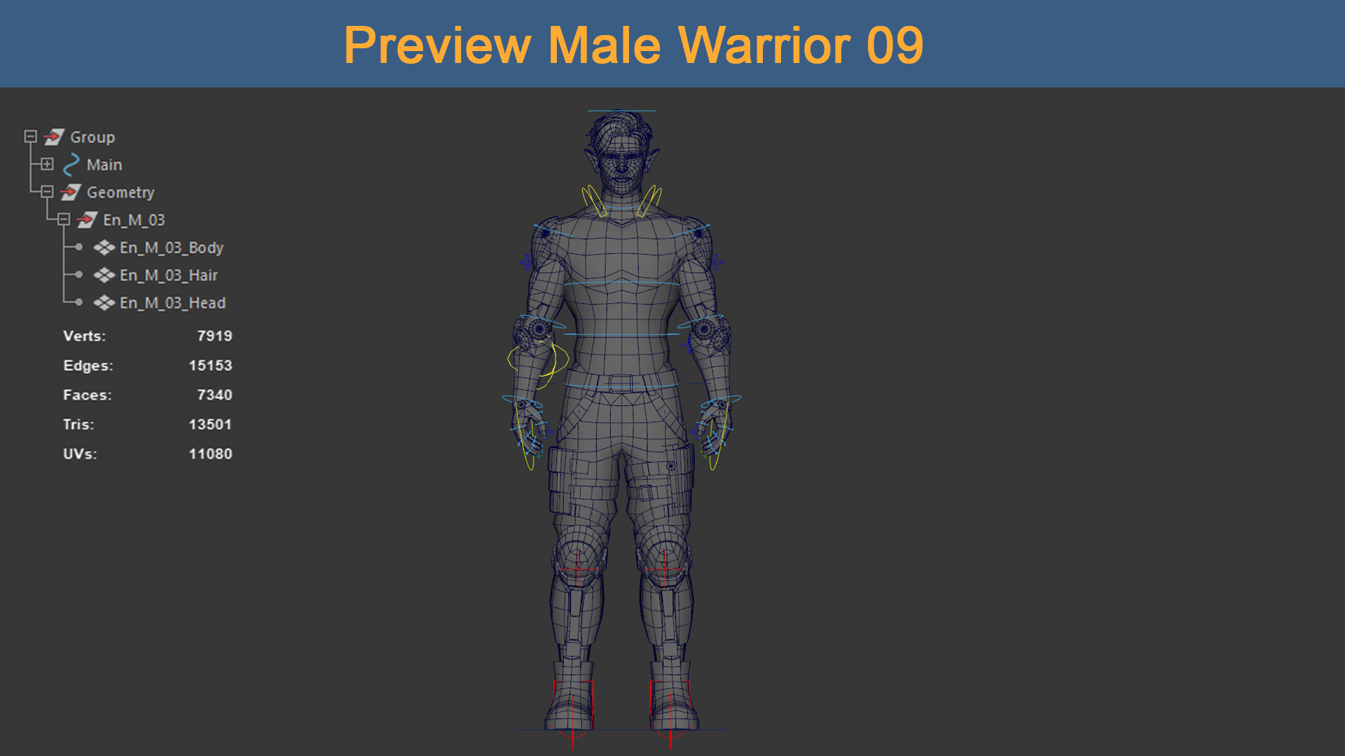 Character Female Warriors 09 - Ready for game Low-poly 3D model_2