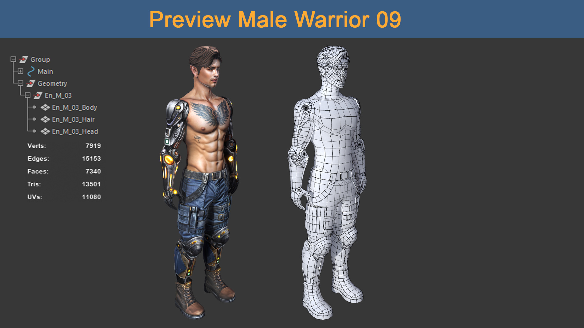 Character Female Warriors 09 - Ready for game Low-poly 3D model_4