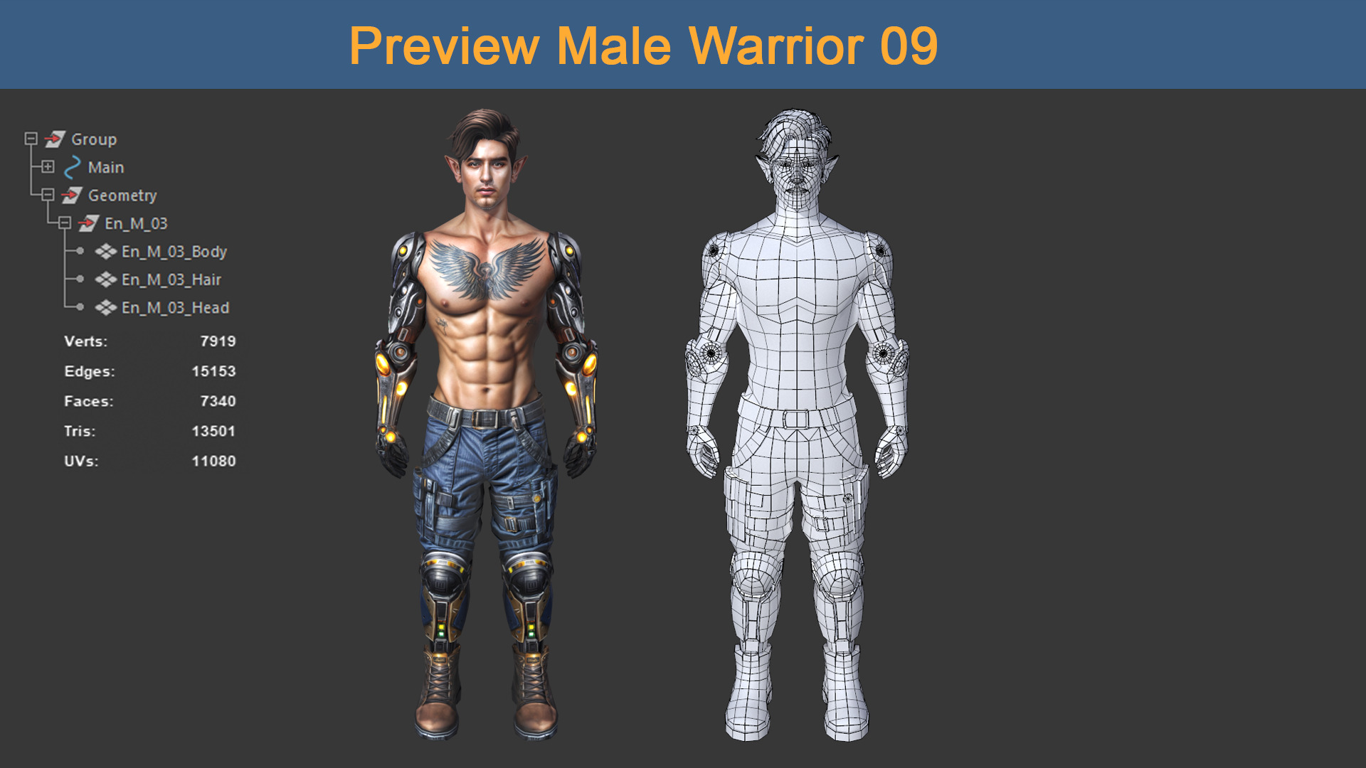 Character Female Warriors 09 - Ready for game Low-poly 3D model_3