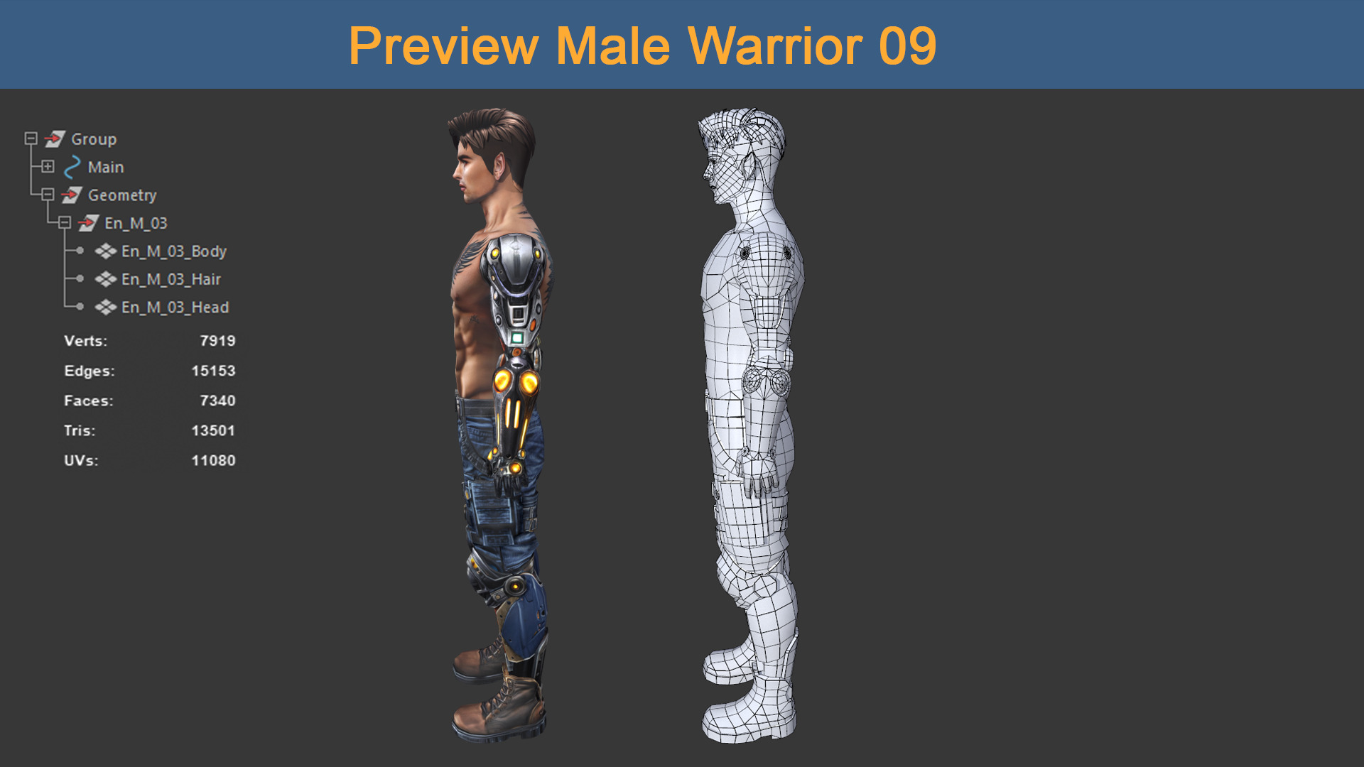 Character Female Warriors 09 - Ready for game Low-poly 3D model_7