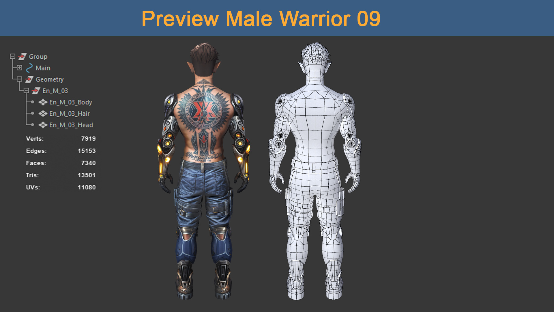 Character Female Warriors 09 - Ready for game Low-poly 3D model_6