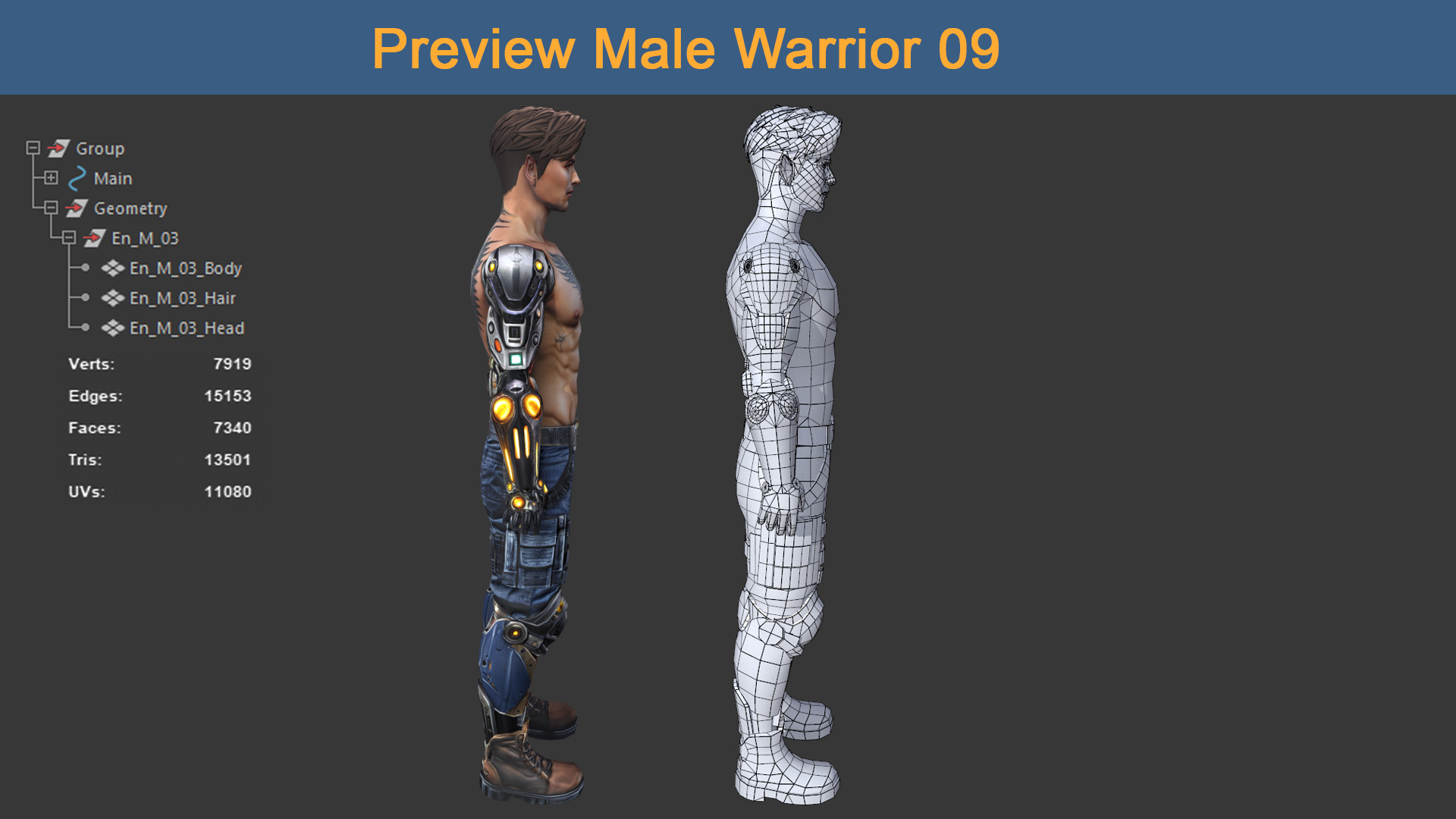 Character Female Warriors 09 - Ready for game Low-poly 3D model_5