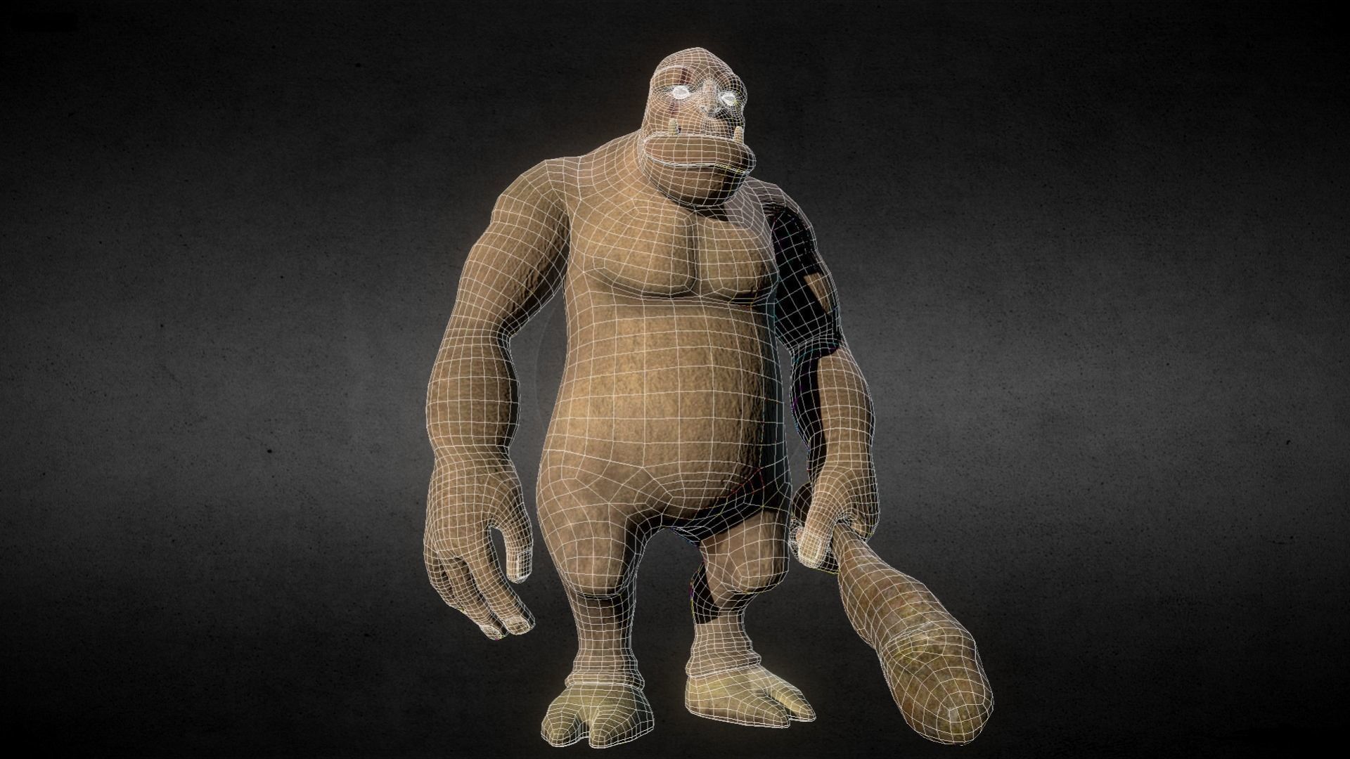 Ogre-Troll gorilla Low-poly 3D model_2