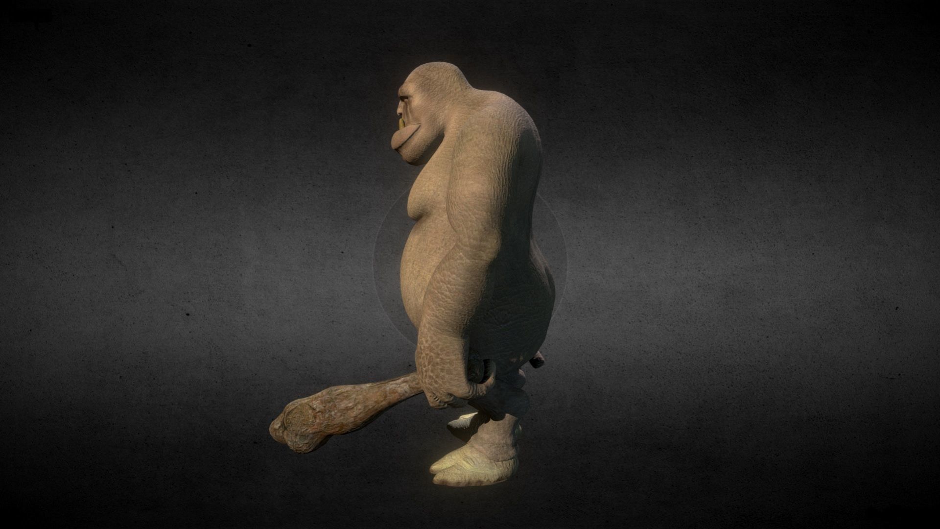 Ogre-Troll gorilla Low-poly 3D model_1
