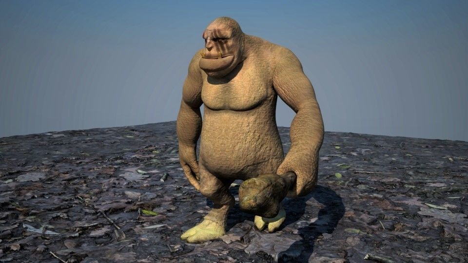 Ogre-Troll gorilla Low-poly 3D model_4