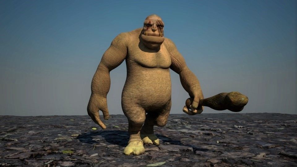 Ogre-Troll gorilla Low-poly 3D model_3