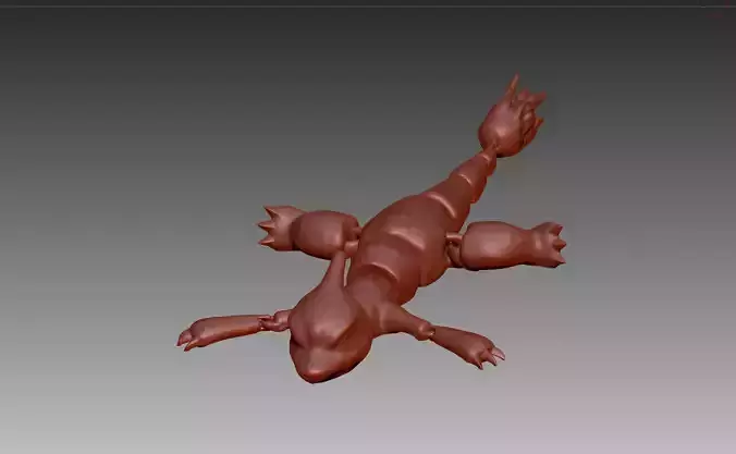 Articulated Charmeleon STL and OBJ 3D print model