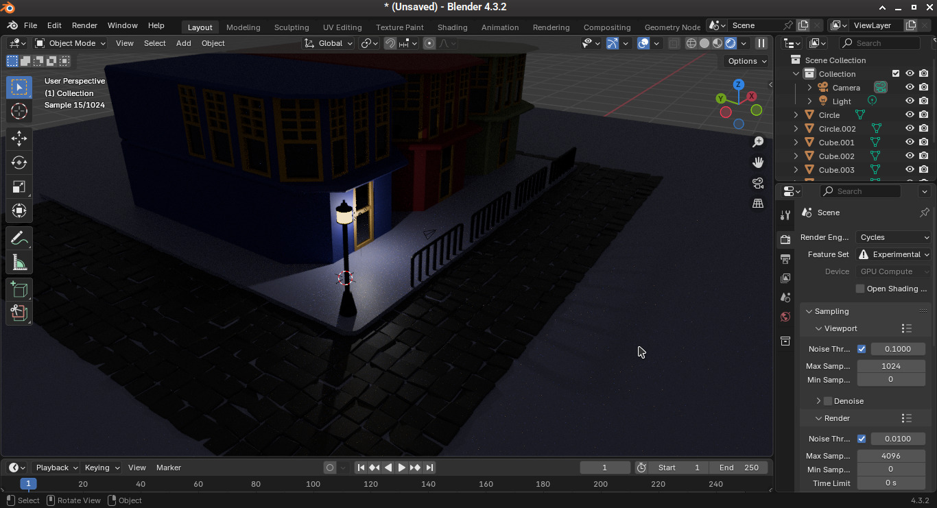 Calle de Ladrillos en Estilo Brick-Paved Low-Poly Street Low-poly 3D model_2