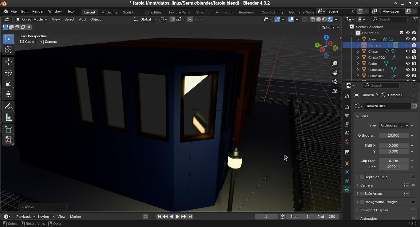 Calle de Ladrillos en Estilo Brick-Paved Low-Poly Street Low-poly 3D model_1