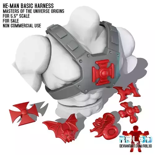 He-man basic Harness with diferent 6 badges for Motu Origins