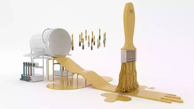 Paintbrush Playground 3D Asset  Stylized Game Environment