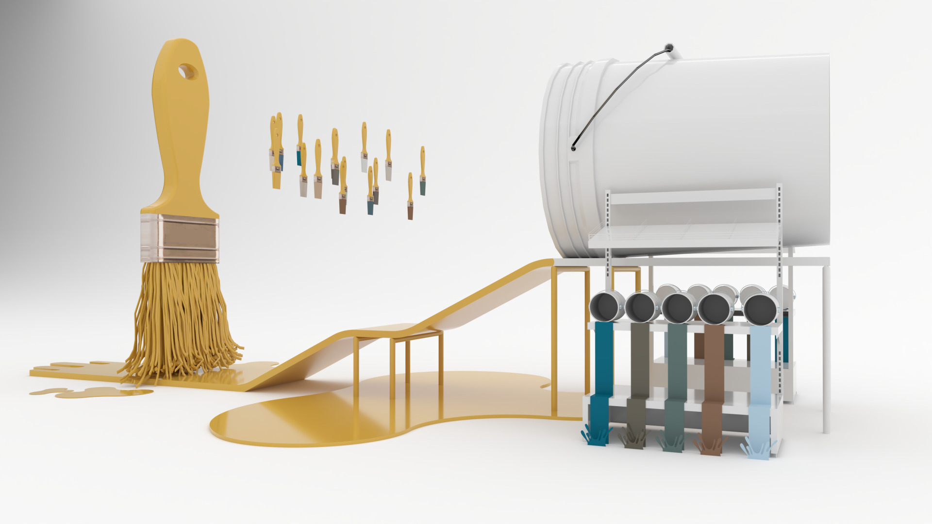 Paintbrush Playground 3D Asset Stylized Game Environment 3D model_3