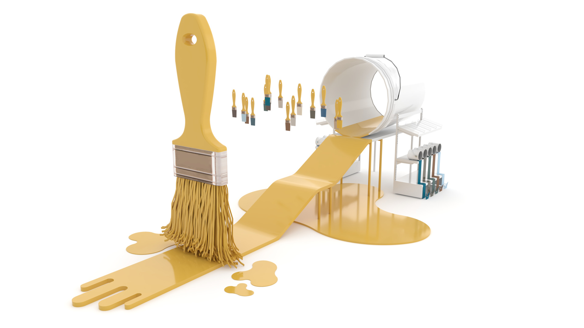 Paintbrush Playground 3D Asset Stylized Game Environment 3D model_1