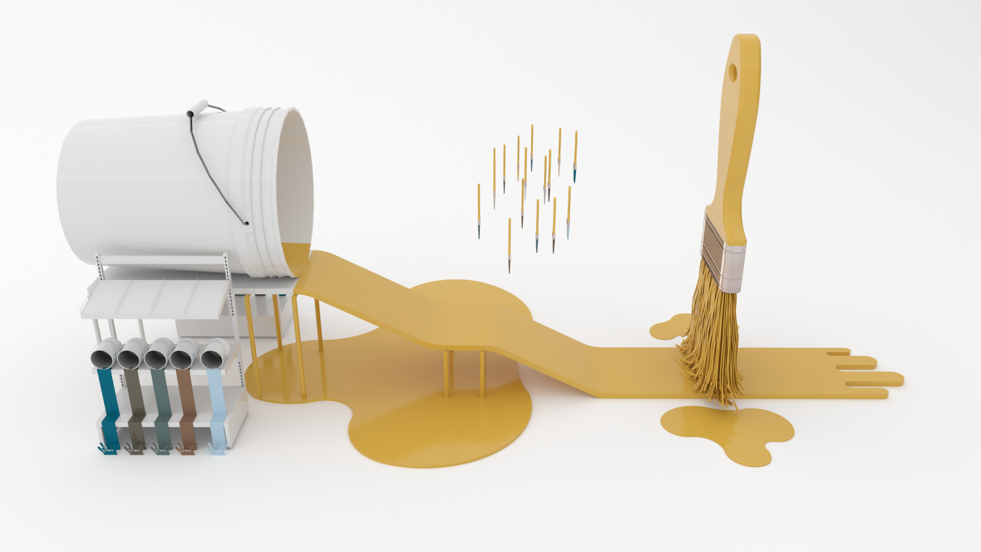 Paintbrush Playground 3D Asset Stylized Game Environment 3D model_4