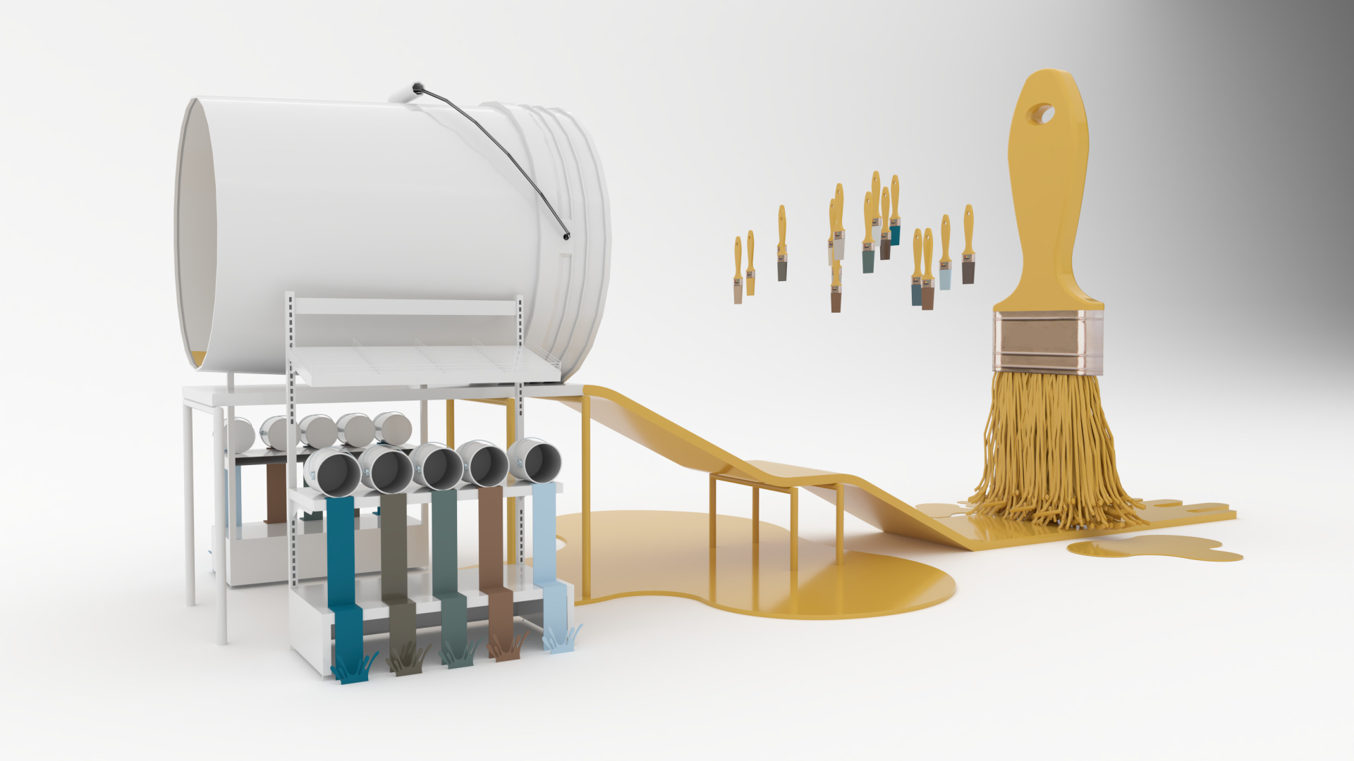 Paintbrush Playground 3D Asset Stylized Game Environment 3D model_2