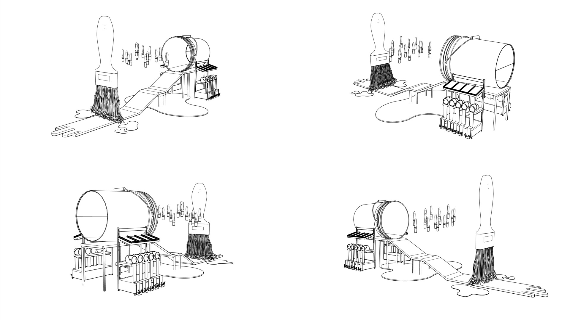 Paintbrush Playground 3D Asset Stylized Game Environment 3D model_5