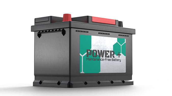 Lead Acid Car Battery Low-poly 3D model 3