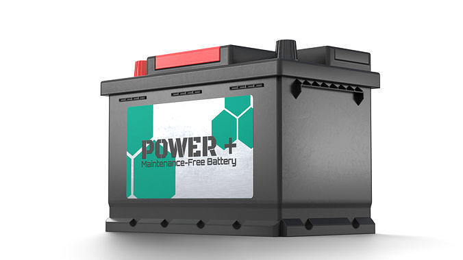 Lead Acid Car Battery Low-poly 3D model 2