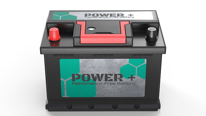 Lead Acid Car Battery Low-poly 3D model 5