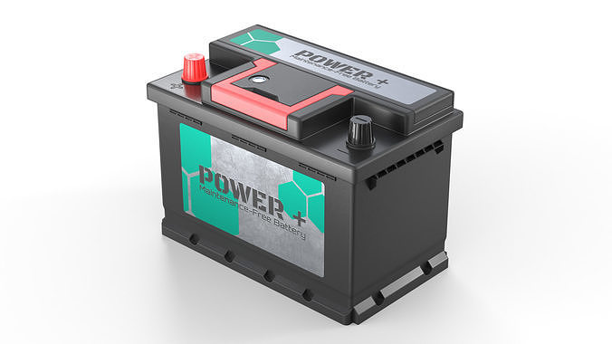 Lead Acid Car Battery Low-poly 3D model 6