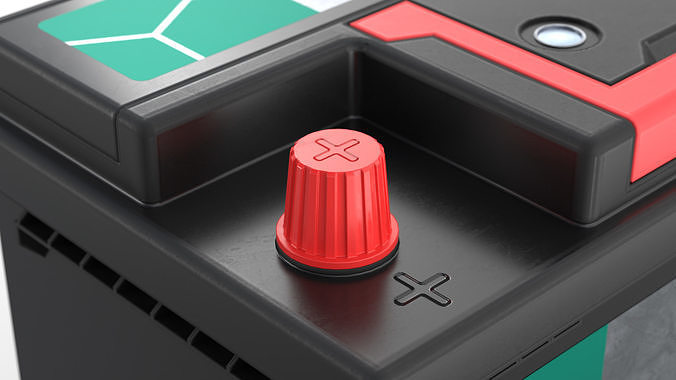 Lead Acid Car Battery Low-poly 3D model 7