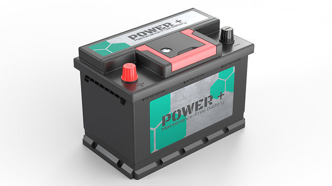 Lead Acid Car Battery Low-poly 3D model 4