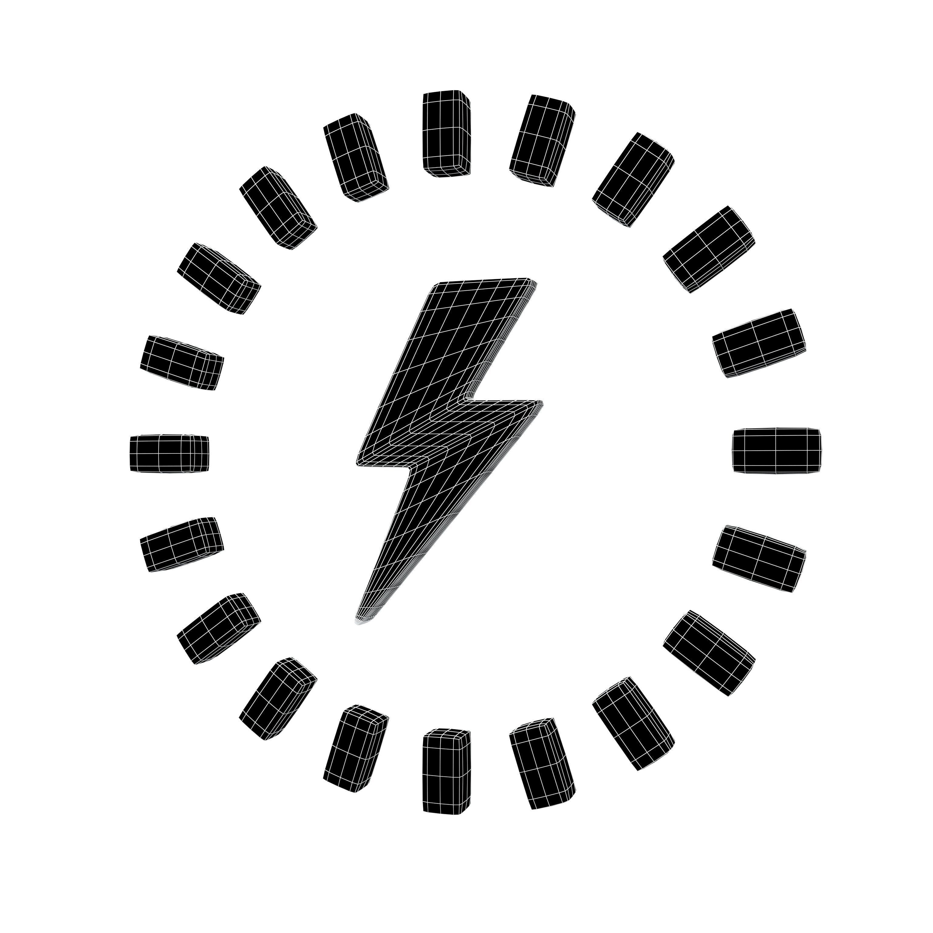 Battery Charge Level Icon v1 001 Low-poly 3D model_4