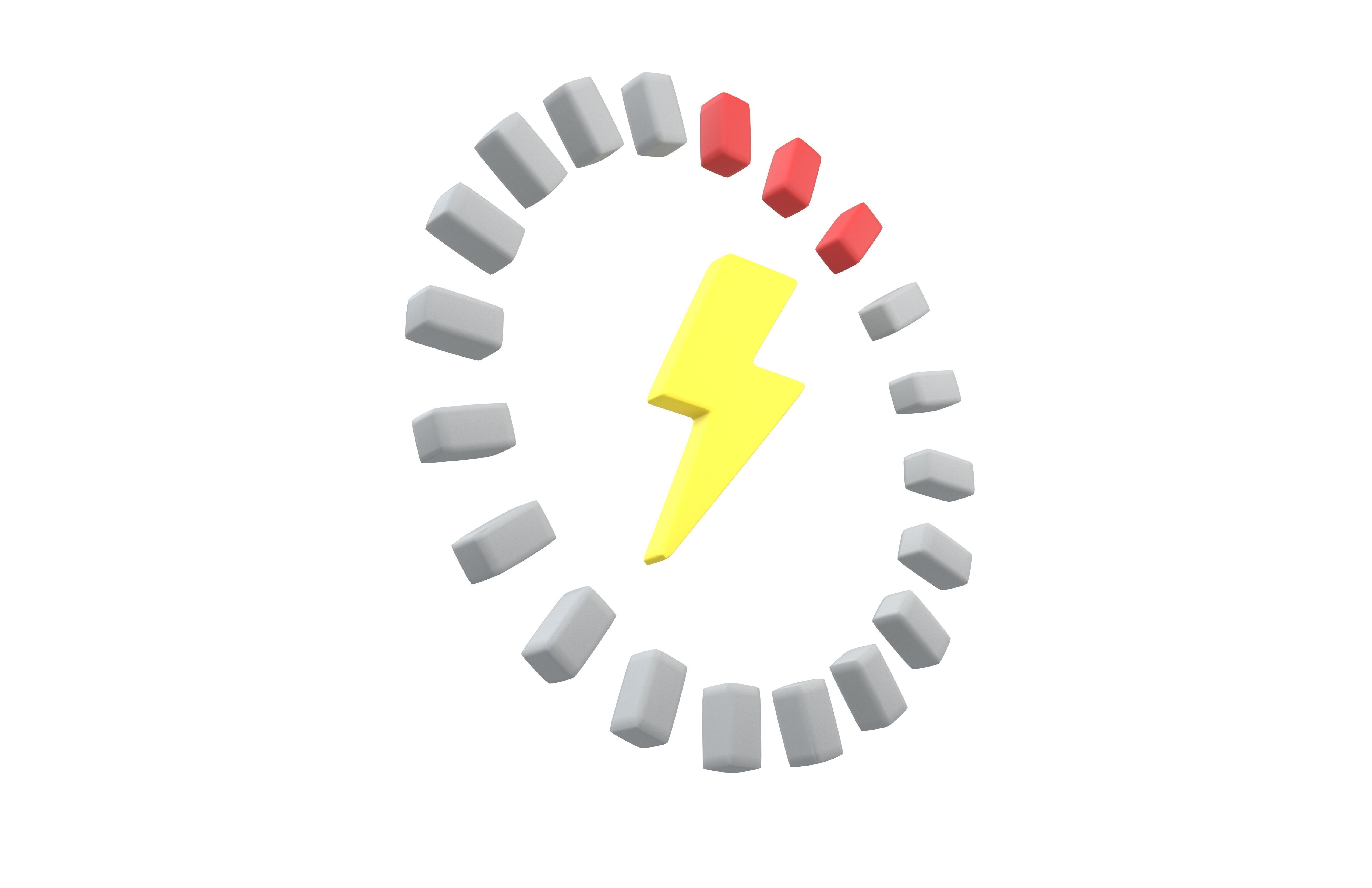 Battery Charge Level Icon v1 001 Low-poly 3D model_3