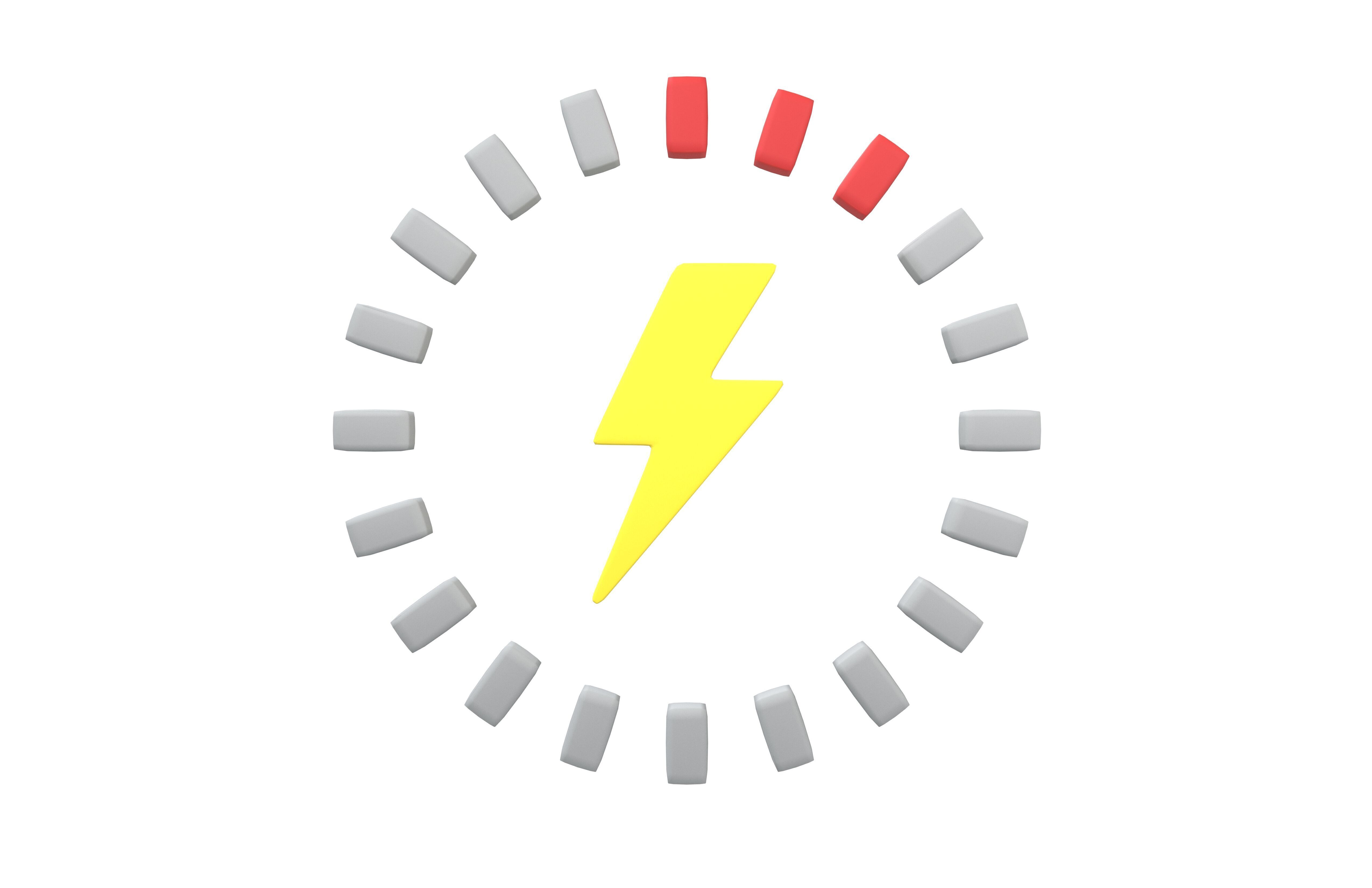 Battery Charge Level Icon v1 001 Low-poly 3D model_1